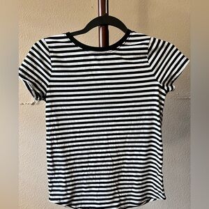 Cat & Jack Black and White Striped Short Sleeve Tee